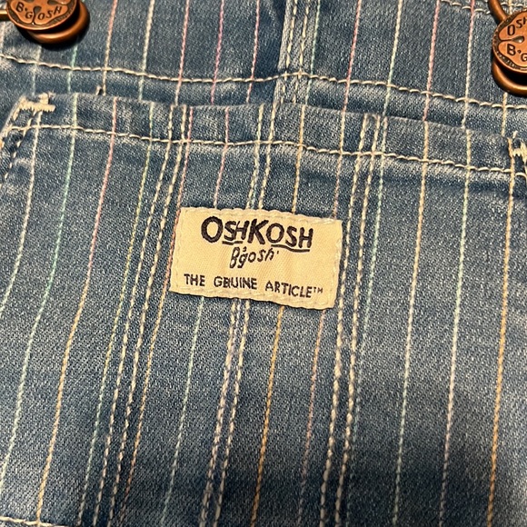 OshKosh B’Gosh Toddler Girl’s Rainbow striped bibed overhauls NWT Size 3 - Picture 4 of 5
